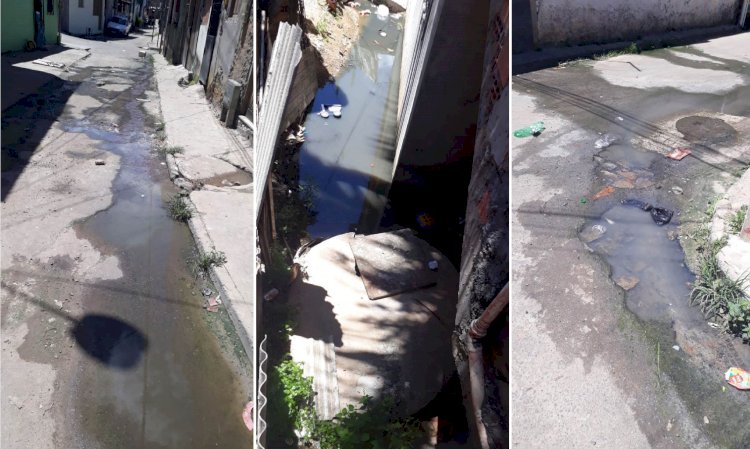 Denúncia| Moradores da Rua São Paulo de Pau da Lima sofrem com poluição de rede de esgoto a céu aberto.