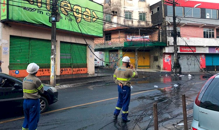 RESUMO: Postes que pegaram fogo em São Marcos.