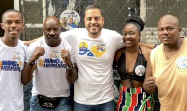 Encontro de pesos pesados: Hermano é recebido por Reginaldo Holyfield em Massaranduba.